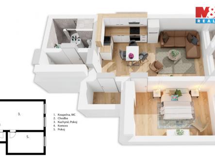 Pronájem bytu, 2+kk, 41 m²