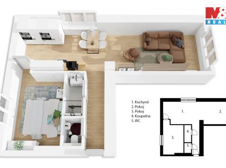 Pronájem bytu, 2+kk, 56 m²