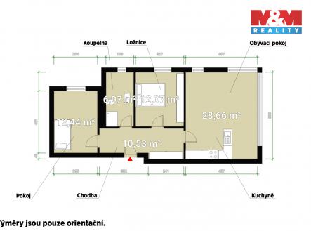 Prodej bytu, 3+kk, 70 m²