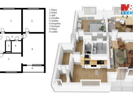 Prodej bytu, 3+1, 72 m²