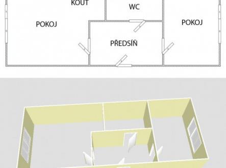 Pronájem bytu, 2+kk, 44 m²