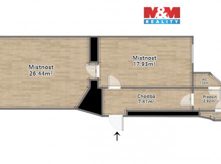 Pronájem kanceláře, 51 m²