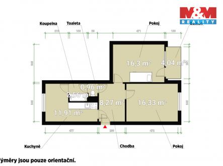 Pronájem bytu, 2+1, 56 m²