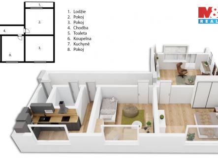 Prodej bytu, 3+1, 69 m²
