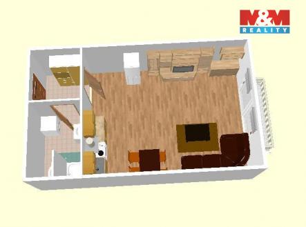 Pronájem bytu, 1+kk, 27 m²