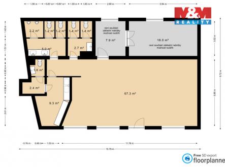 Pronájem obchodní prostor, 95 m²