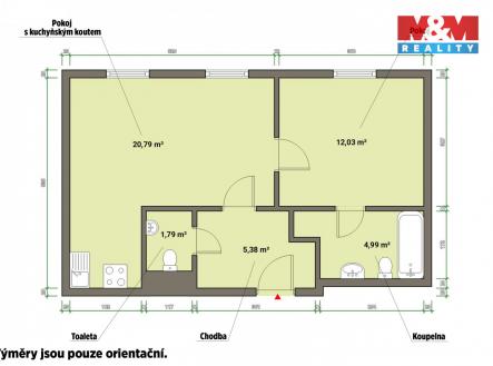 Pronájem bytu, 2+kk, 45 m²