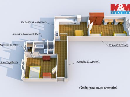 Prodej bytu, 2+1, 70 m²