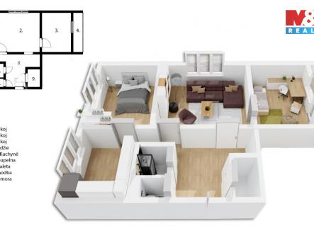 Prodej bytu, 3+1, 70 m²