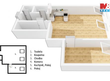Pronájem bytu, 2+kk, 75 m²