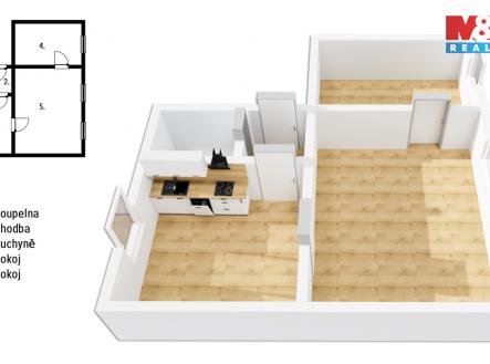 Pronájem bytu, 2+1, 50 m²
