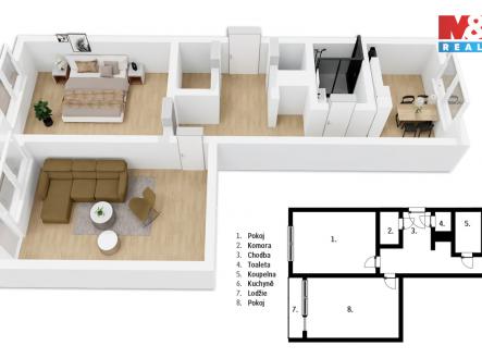 Pronájem bytu, 2+1, 63 m²
