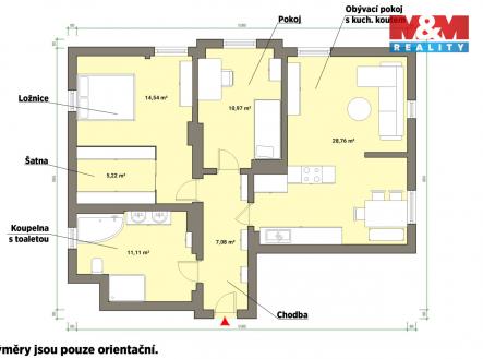 Pronájem bytu, 3+kk, 80 m²