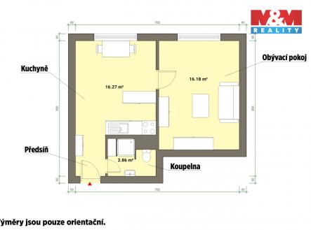 Pronájem bytu, 1+1, 41 m²