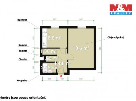 Pronájem bytu, 1+1, 38 m²