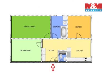 Prodej bytu, 3+1, 81 m²