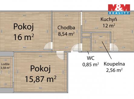 Prodej bytu, 2+1, 56 m²