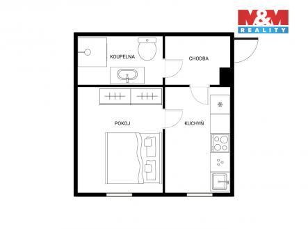 Prodej bytu, 1+1, 34 m²
