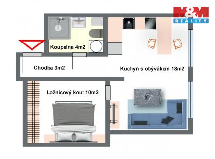Prodej bytu, 1+kk, 35 m²