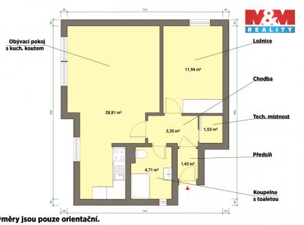 Pronájem bytu, 2+kk, 55 m²