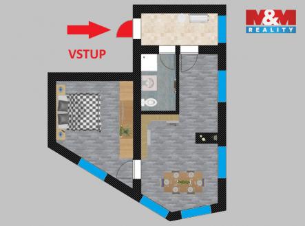 Pronájem bytu, 2+kk, 42 m²