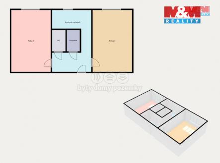 Prodej bytu, 2+1, 56 m²