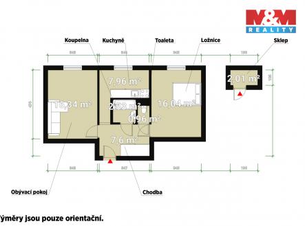 Prodej bytu, 2+1, 52 m²