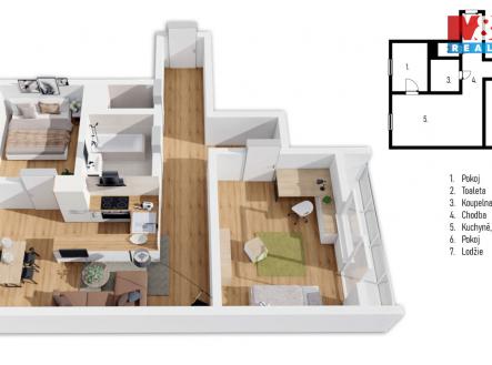 Prodej bytu, 3+kk, 54 m²