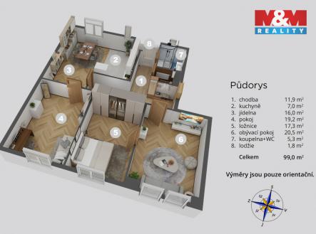 Prodej bytu, 4+1, 91 m²