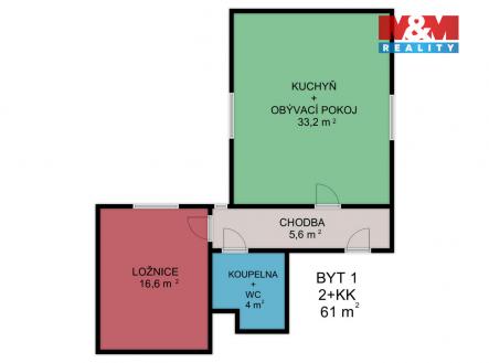 Prodej bytu, 2+kk, 61 m²