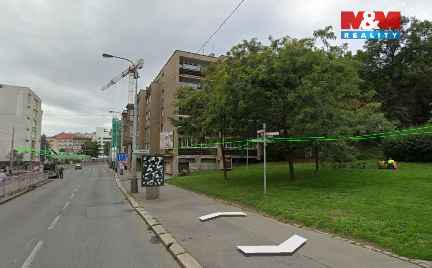 Snímek obrazovky -pohled z ulice na dům a zeleň.jpg