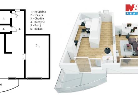 Pronájem bytu, 1+1, 34 m²