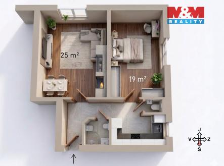Prodej bytu, 2+1, 58 m²