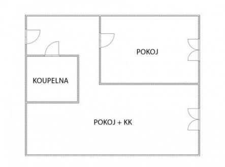 Pronájem bytu, 2+kk, 42 m²