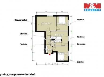 Pronájem bytu, 3+1, 60 m²