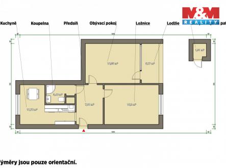 Prodej bytu, 2+1, 56 m²