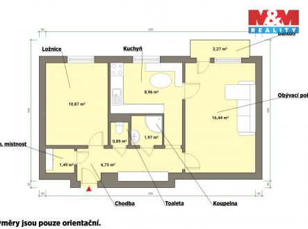 Pronájem bytu, 2+1, 56 m²