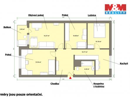 Prodej bytu, 3+1, 76 m²