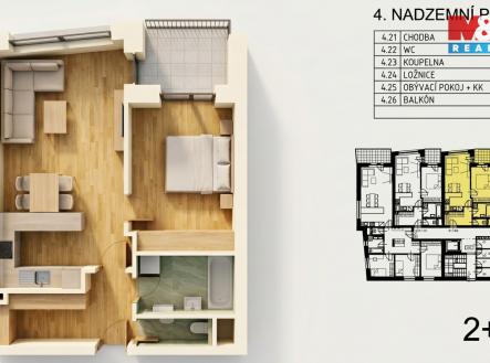 Pronájem bytu, 2+kk, 50 m²