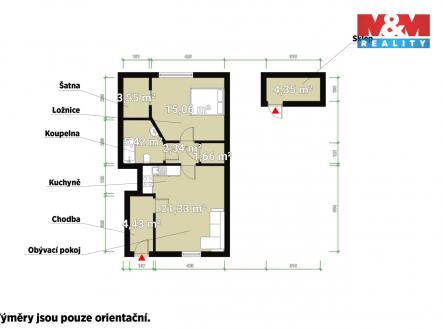 Pronájem bytu, 2+kk, 55 m²