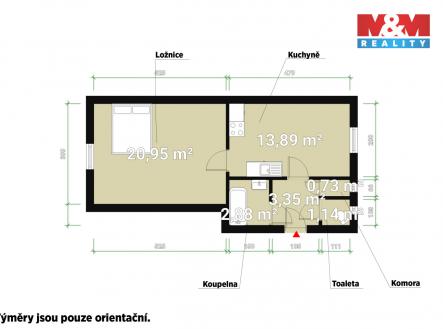 Pronájem bytu, 1+1, 43 m²