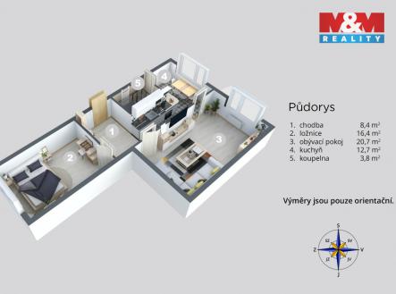 Prodej bytu, 2+1, 63 m²