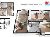 Pronájem bytu, 2+1, 62 m²
