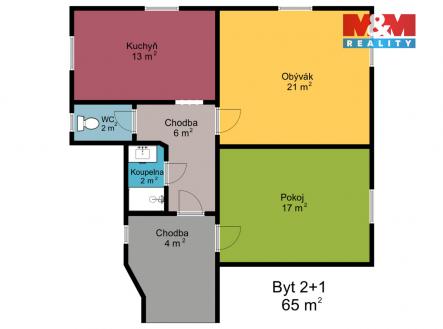 Prodej bytu, 2+1, 64 m²