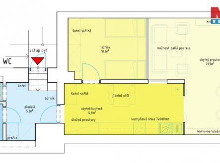 Pronájem bytu, 2+1, 56 m²