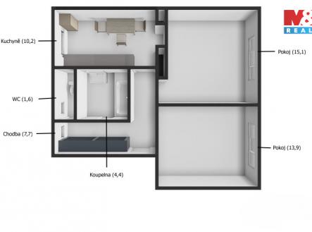 Prodej bytu, 2+1, 52 m²