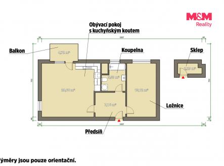 Pronájem bytu, 2+kk, 60 m²