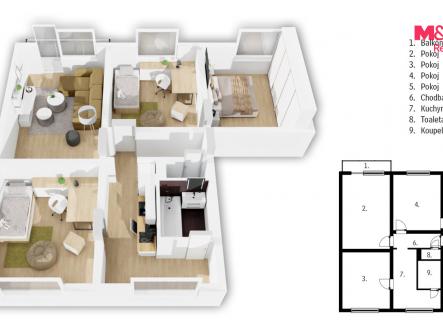Prodej bytu, 4+1, 82 m²