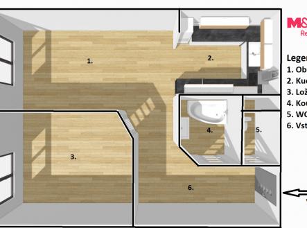 Pronájem bytu, 2+kk, 45 m²