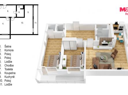 Prodej bytu, 3+1, 60 m²